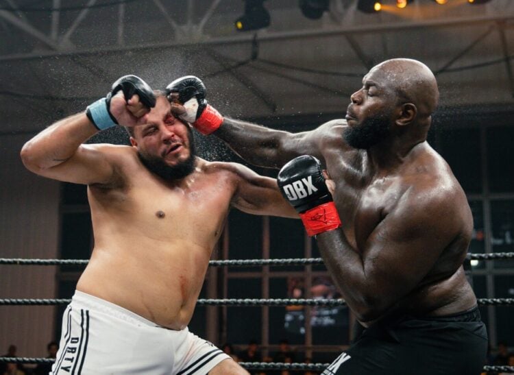 Jairzinho Rozenstruik punches Victor Cardoso in their Dirty Boxing fight