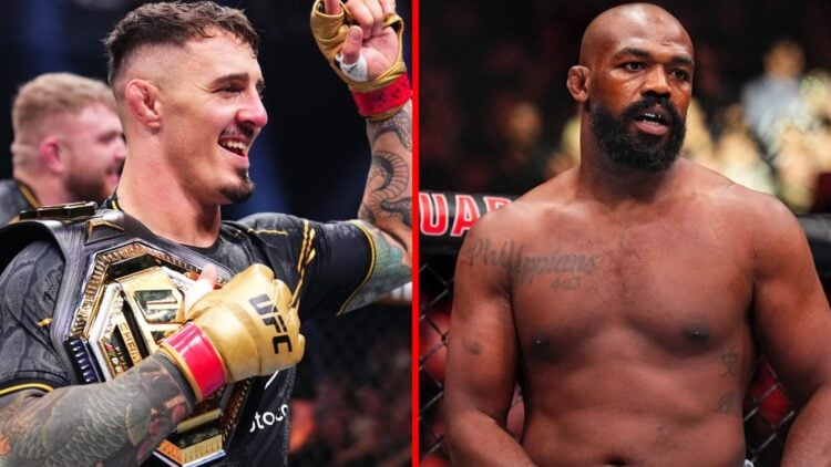 Tom Aspinall celebrates his win at UFC 304 and Jon Jones prepares to fight at UFC 309.