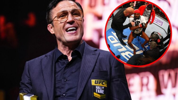 Chael Sonnen speaks at the 2024 UFC Hall of Fame Ceremony, Jon Jones nurses a badly broken toe during his post-fight interview at UFC 159