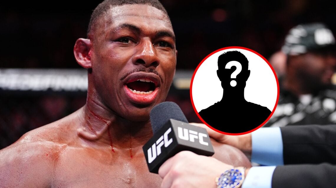 Image of Joaquin Buckley at UFC Tampa with mystery inset