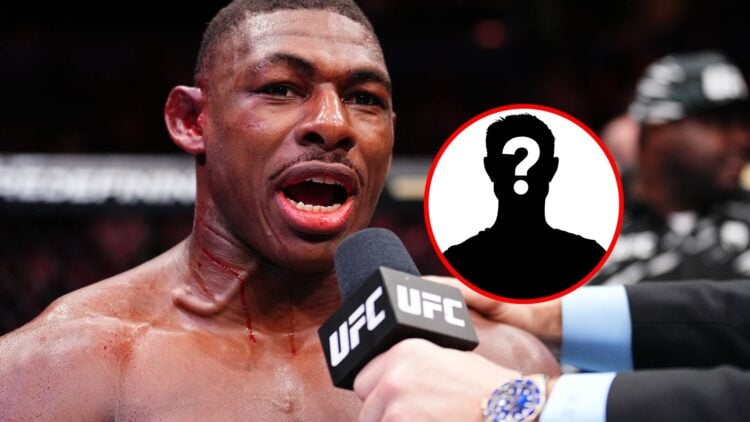 Image of Joaquin Buckley at UFC Tampa with mystery inset