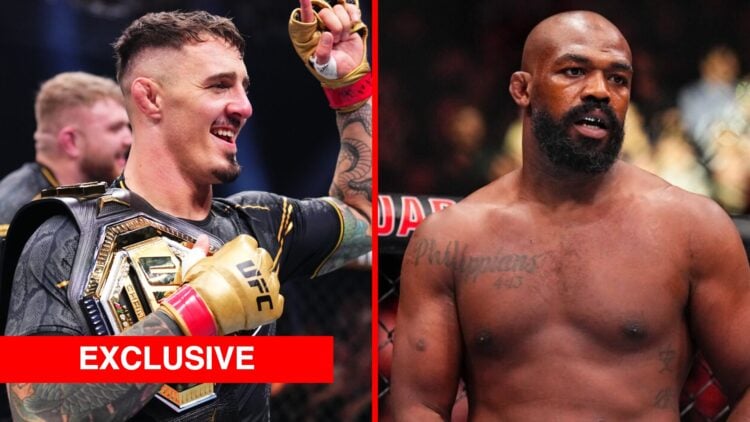 Tom Aspinall celebrates his win at UFC 304 and Jon Jones prepares to fight at UFC 309.