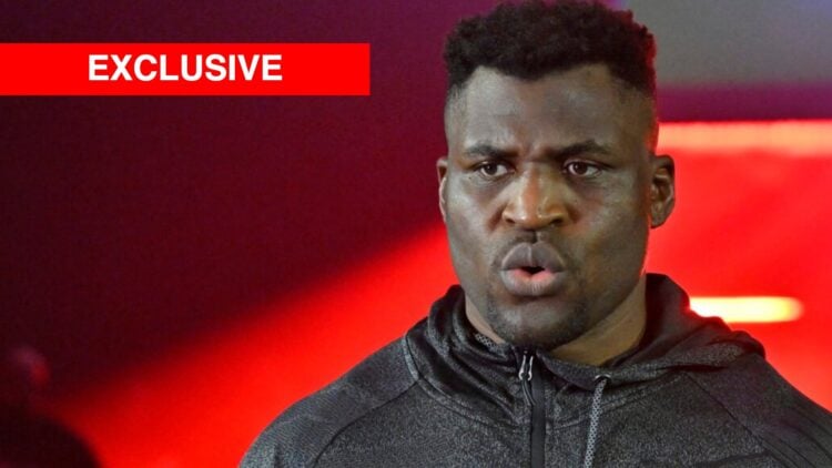 Francis Ngannou walks out for his PFL fight with Renan Ferreira.