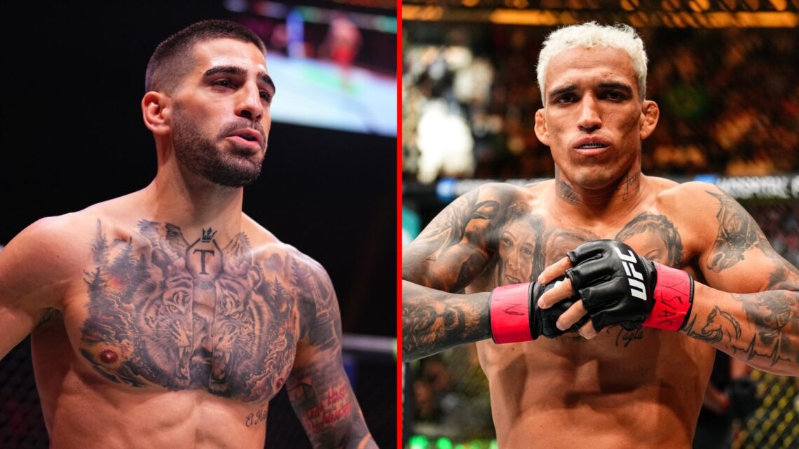 Image of Ilia Topuria at UFC 308 and Charles Oliveira at UFC 309