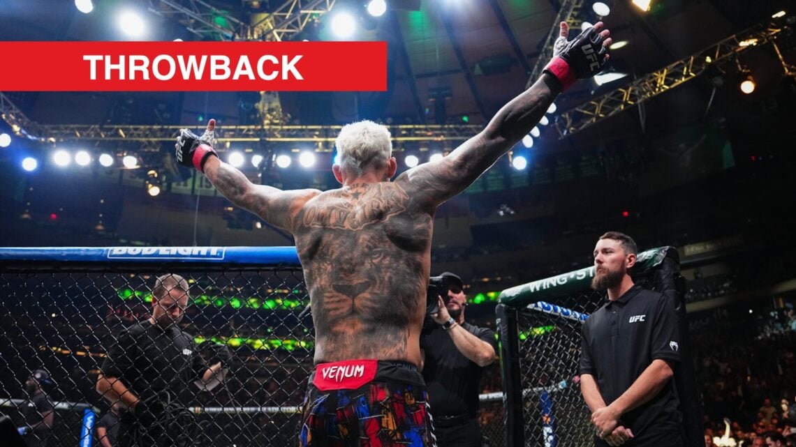 Charles Oliveira entering the cage ahead of his UFC 309 fight against Michael Chandler
