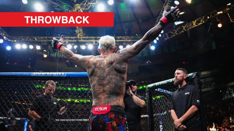 Charles Oliveira entering the cage ahead of his UFC 309 fight against Michael Chandler