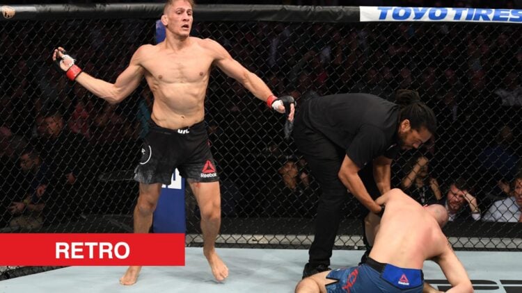 Niko Price celebrates his UFC win over James Vick