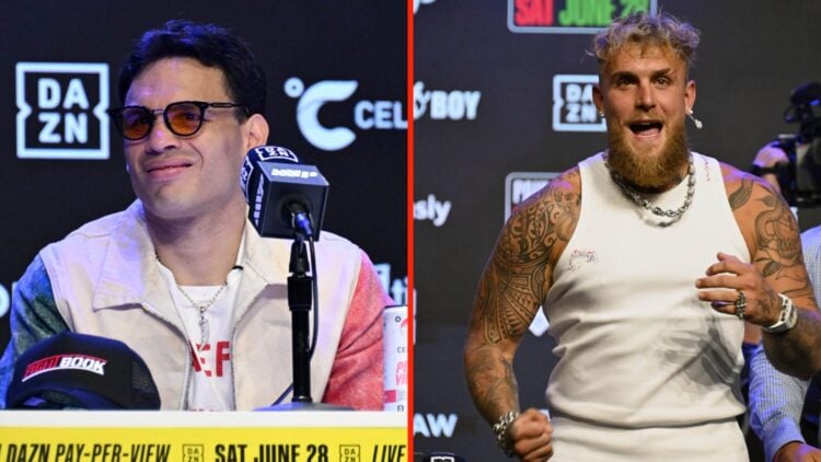 Julio Cesar Chavez Jr and Jake Paul at the press conference before their fight on June 28