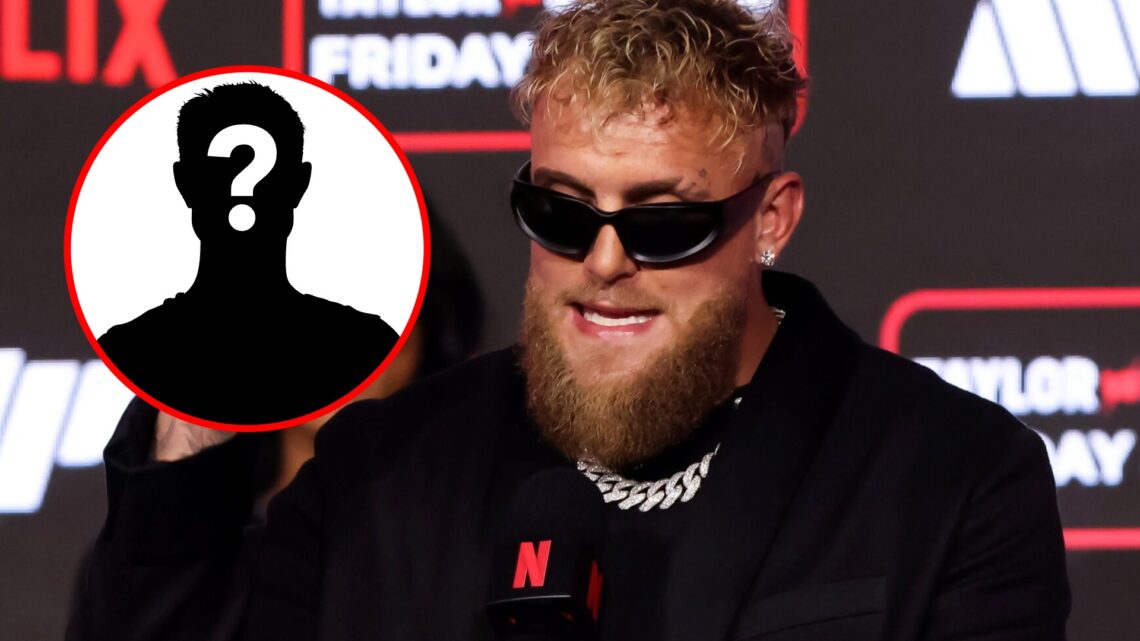 Jake Paul on stage at the Taylor vs Serrano 3 press conference