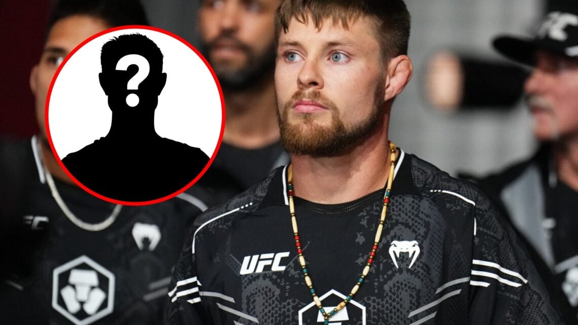 Main: Bryce Mitchell walks to the octagon before his UFC fight against Dan Ige. Inset: Mystery fighter.