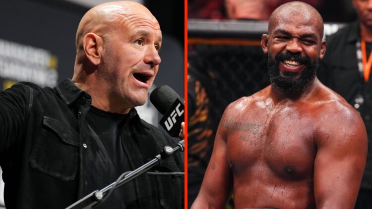 Dana White speaks at the UFC 311 press conference, Jon Jones celebrates his win at UFC 309.