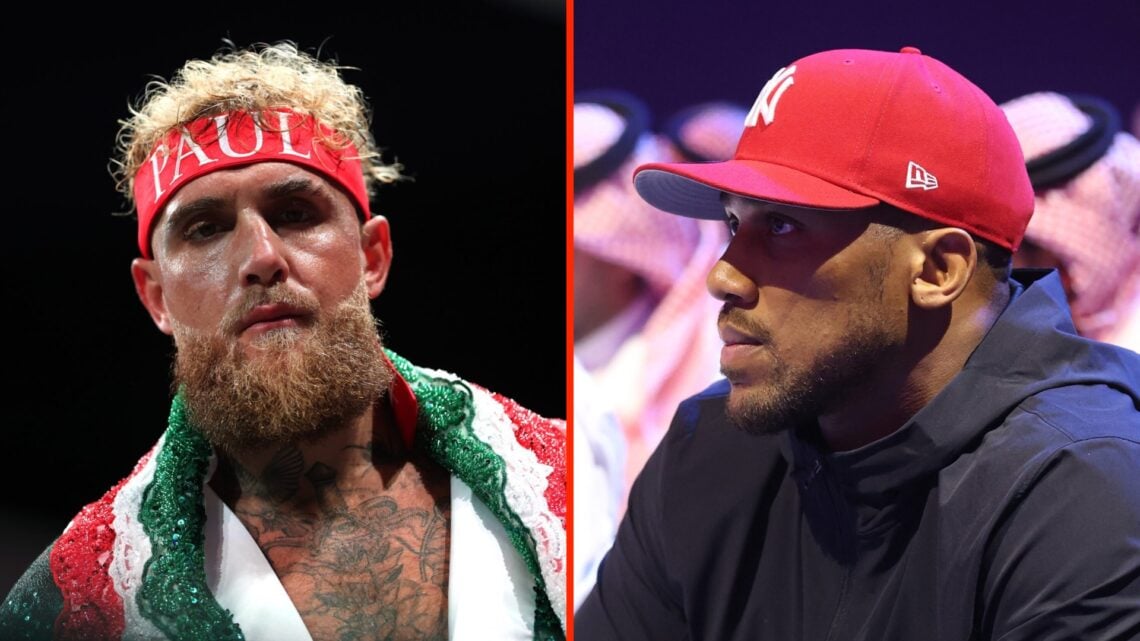 Jake Paul moments before his boxing fight against Julio Cesar Chavez Jr split with Anthony Joshua in attendance at Canelo Alvarez vs William Scull