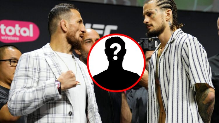 Merab Dvalishvili and Sean O'Malley face off at the UFC 306 press conference.