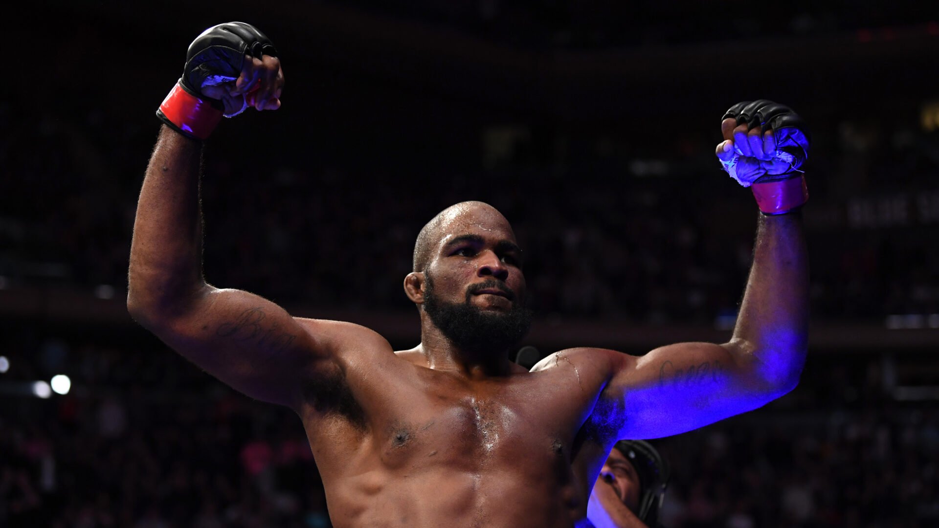 Corey Anderson celebrating win at UFC 244