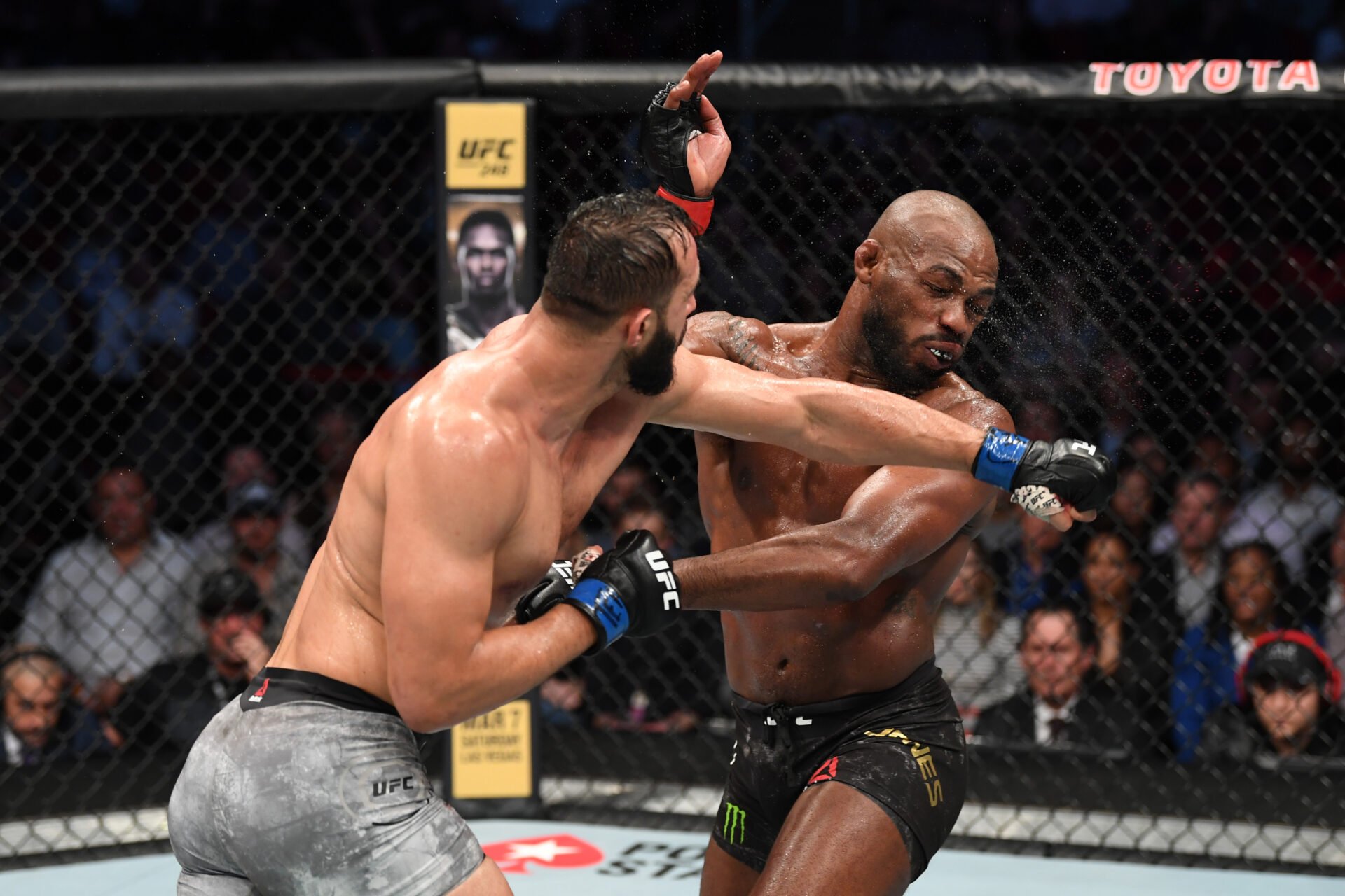 Dominick Reyes punching Jon Jones at UFC 247