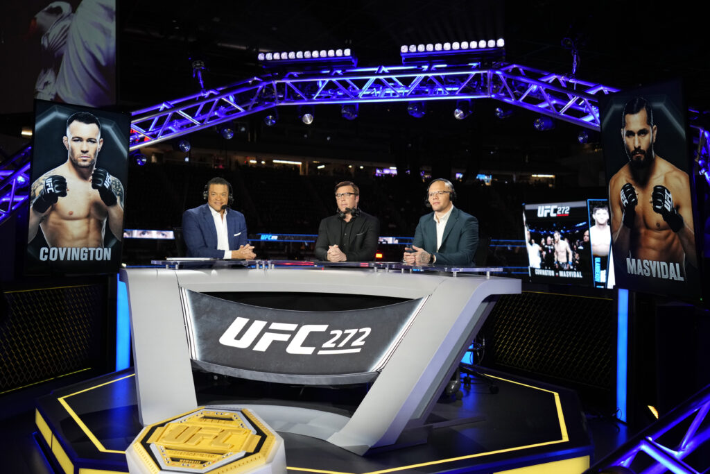 ESPN broadcast desk at UFC 272