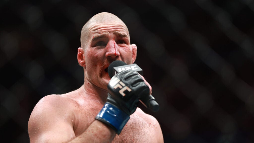 Sean Strickland speaking at UFC 312