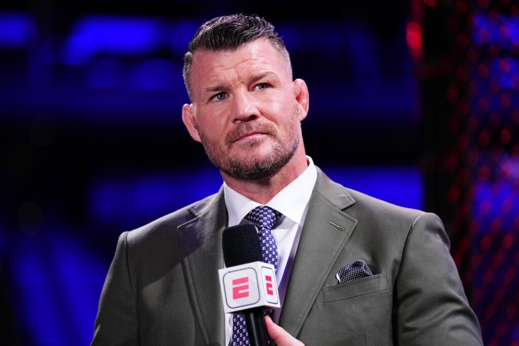 Michael Bisping is seen during the broadcast of the UFC Fight Night event in Seattle