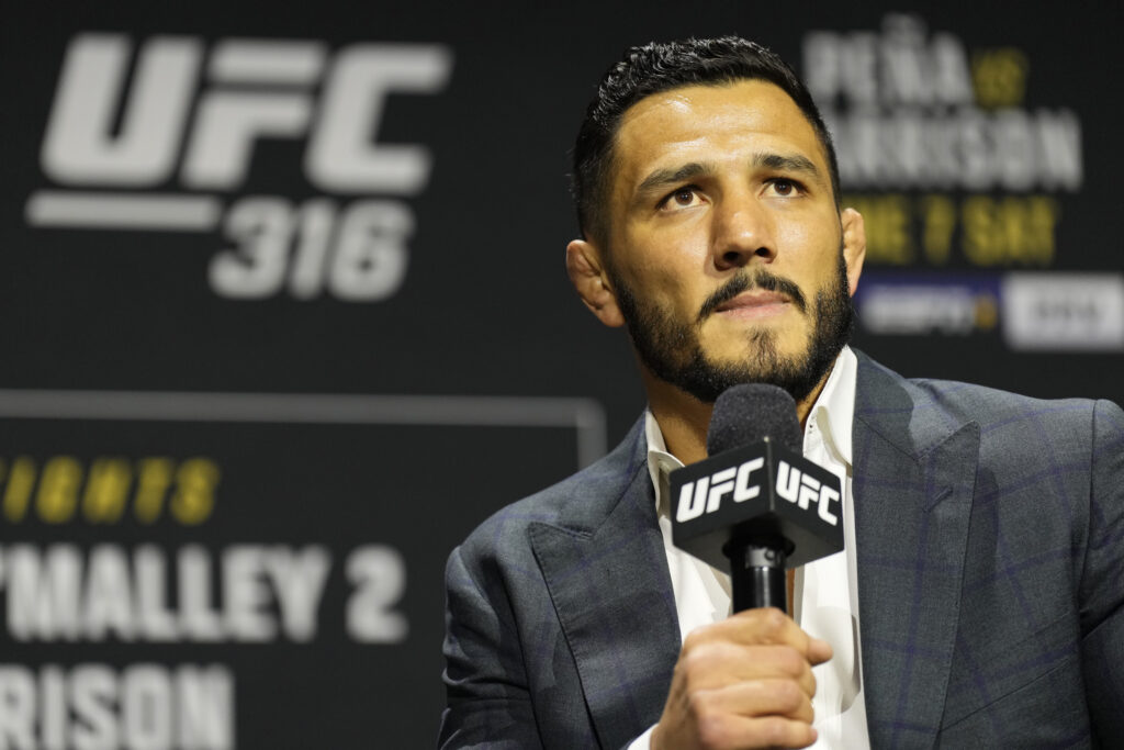 Aaron Pico takes part in a Q&A ahead of UFC 314