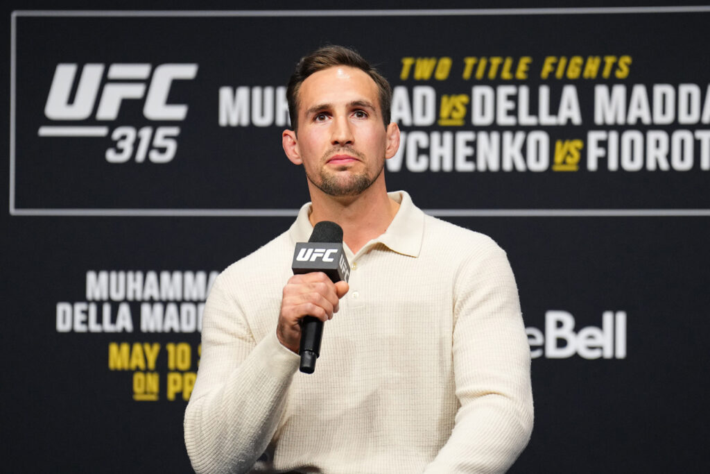 Rory MacDonald on stage at the UFC 315 Q&A session