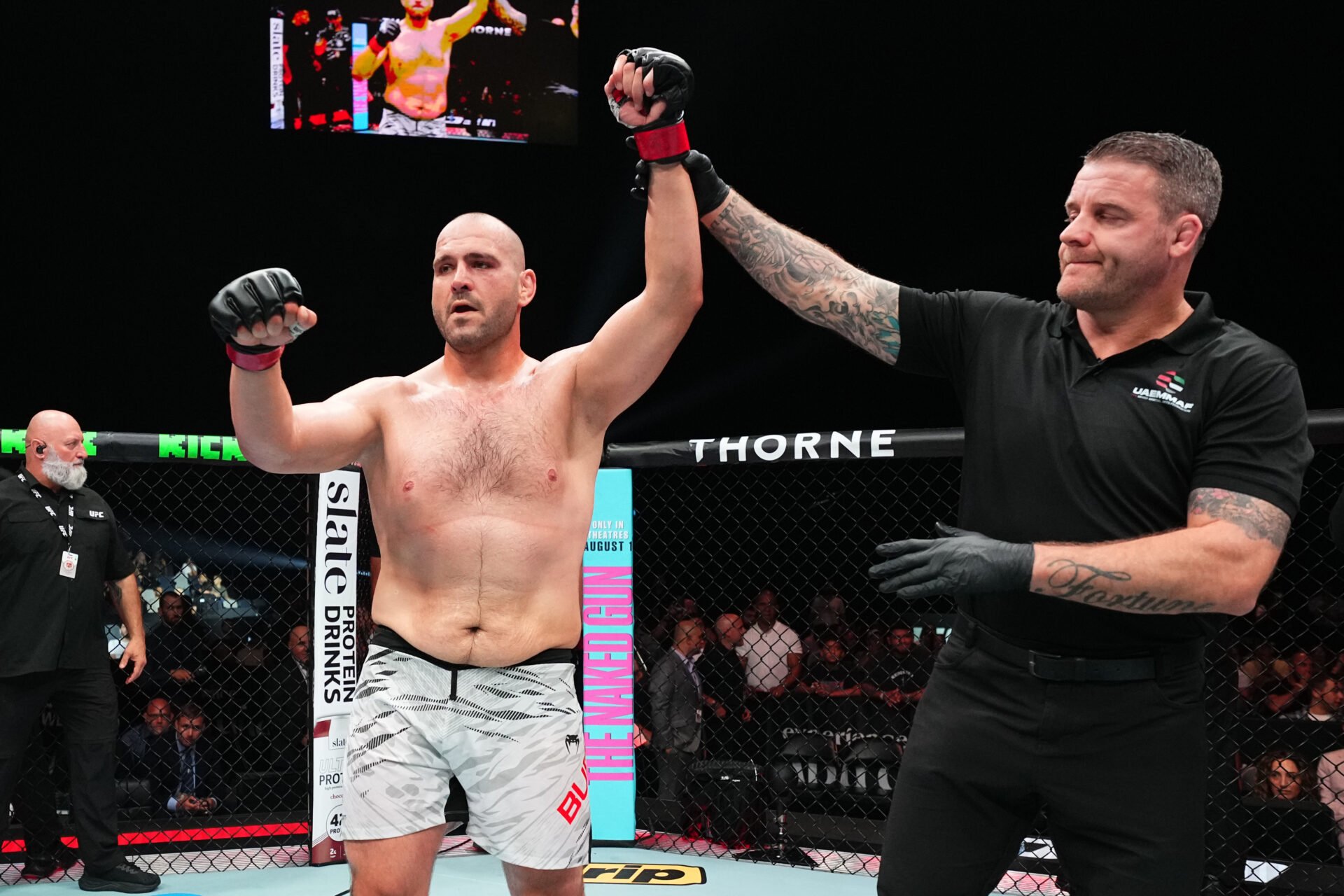 Martin Buday getting his hand raised for final time at UFC Abu Dhabi