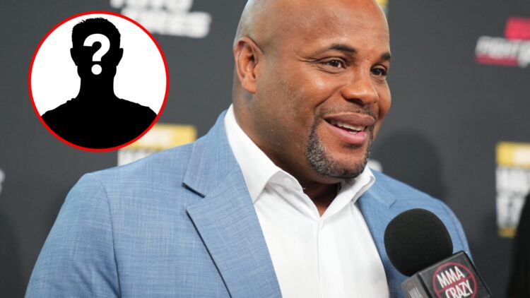 Daniel Cormier appears on the red carpet for the 2022 UFC Hall of Fame induction, inset mystery