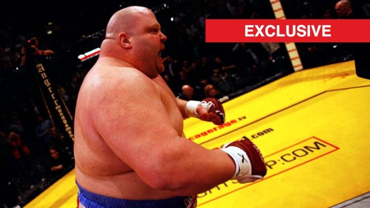Butterbean celebrates his KO win over James Thompson at Cage Rage 20.