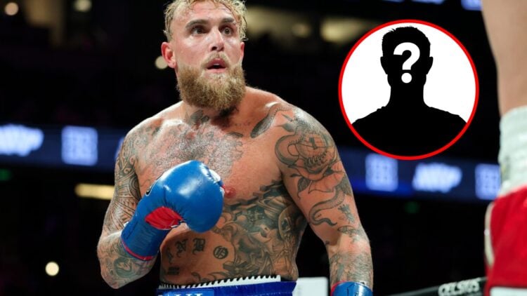 Main: Jake Paul looks on during his fight with Julio Cesar Chavez Jr. Inset: Mystery fighter.
