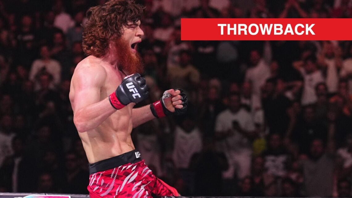 Shara Magomedov celebrates his knockout win at UFC 308