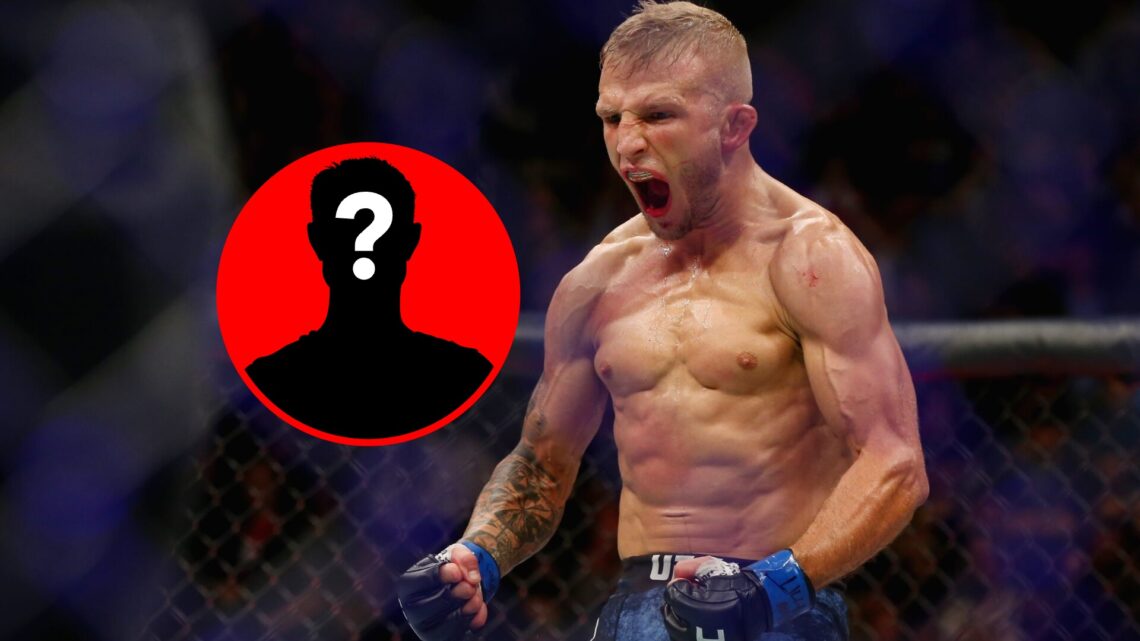 TJ Dillashaw screaming at UFC 217, with mystery inset