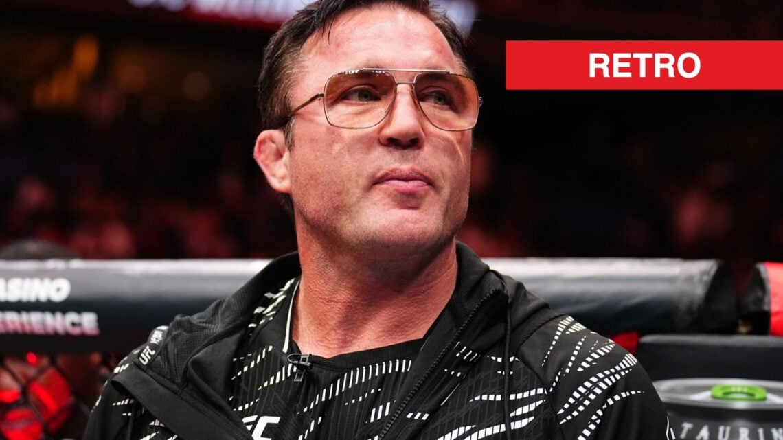 Chael Sonnen is seen in the corner of Colby Covington after a welterweight fight against Joaquin Buckley