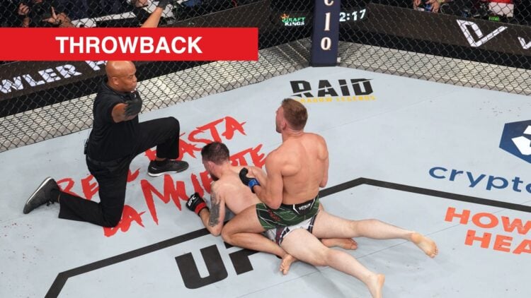 Dricus Du Plessis lay on top of Darren Till during their UFC 282 fight