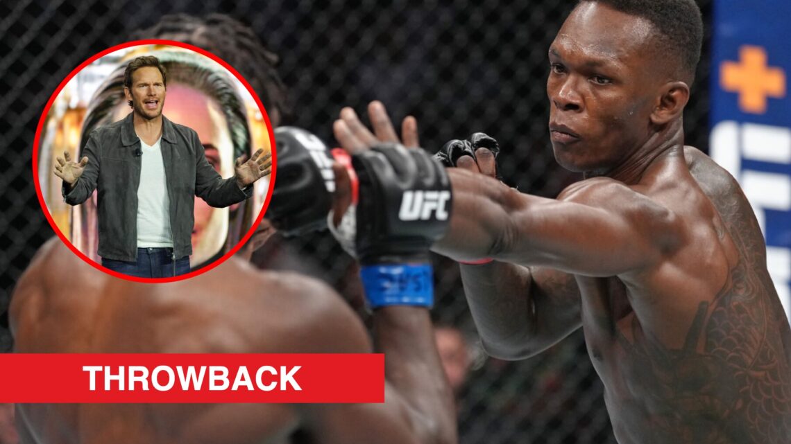 Main: Israel Adesanya punches Jared Cannonier during their fight at UFC 276. Inset: Chris Pratt promotes the film "Mercy" at the Amazon MGM Studios...