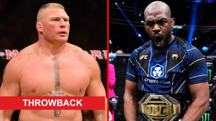 Brock Lesnar prepares to face Mark Hunt at UFC 200, Jon Jones celebrates after beating Ciryl Gane at UFC 285