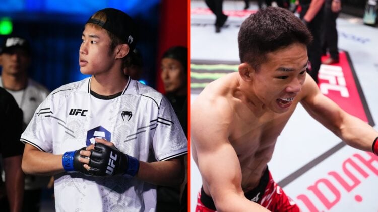 Tatsuro Taira walks out to the Octagon for his main event fight with Brandon Royval AND Hyun Sung Park celebrates after beating Carlos Hernandez