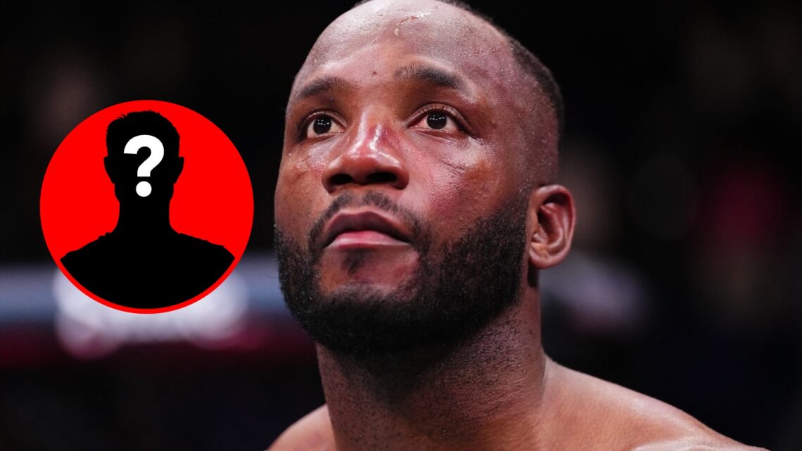 Image of Leon Edwards at UFC London with mystery inset
