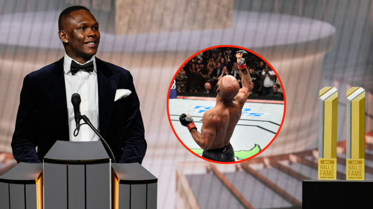 Image of Israel Adesanya at the 2025 UFC Hall of Fame ceremony