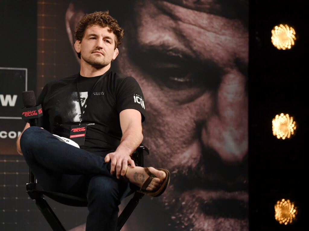 Ben Askren during the press conference ahead of his boxing fight against Jake Paul