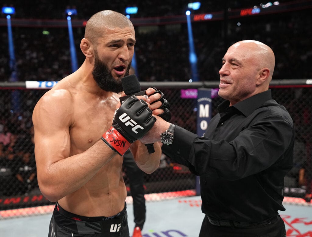 Khamzat Chimaev speaks to Joe Rogan after his UFC 279 win