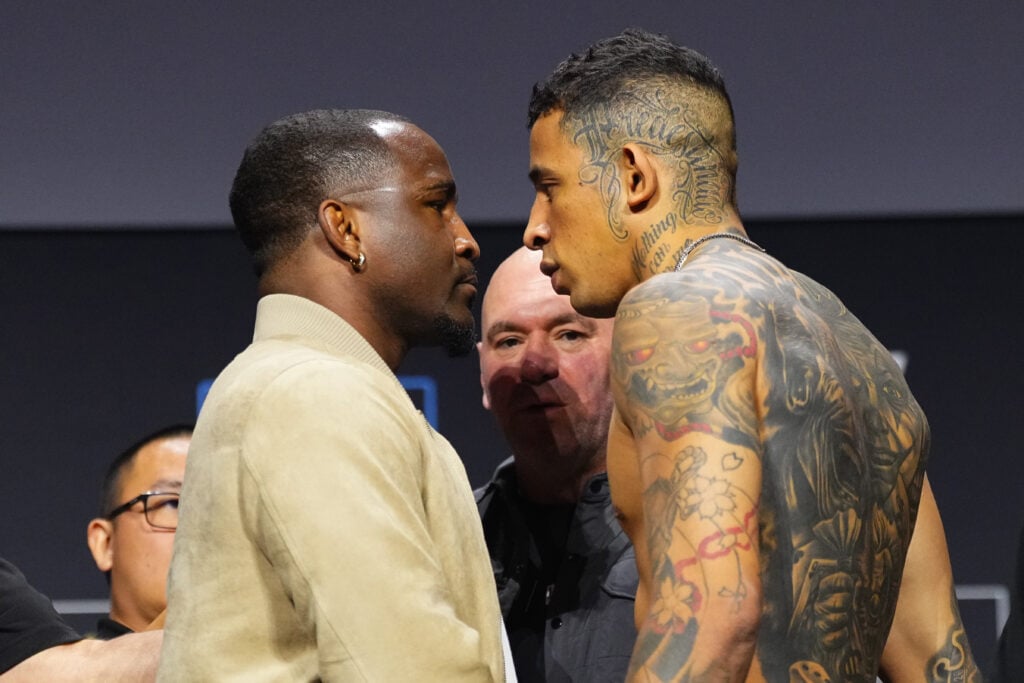 Geoff Neal and Carlos Prates face off at the UFC 314 press conference