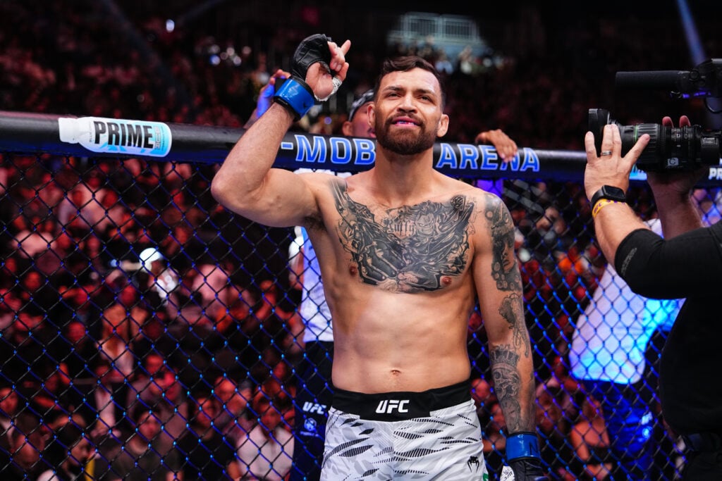 Mauricio Ruffy enters the Octagon for his fight against Bobby Green at UFC 313