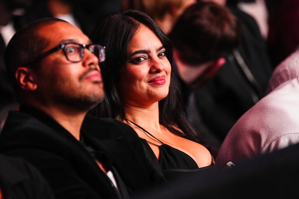 Nina Drama looks on while in attendance at UFC 313 in Las Vegas