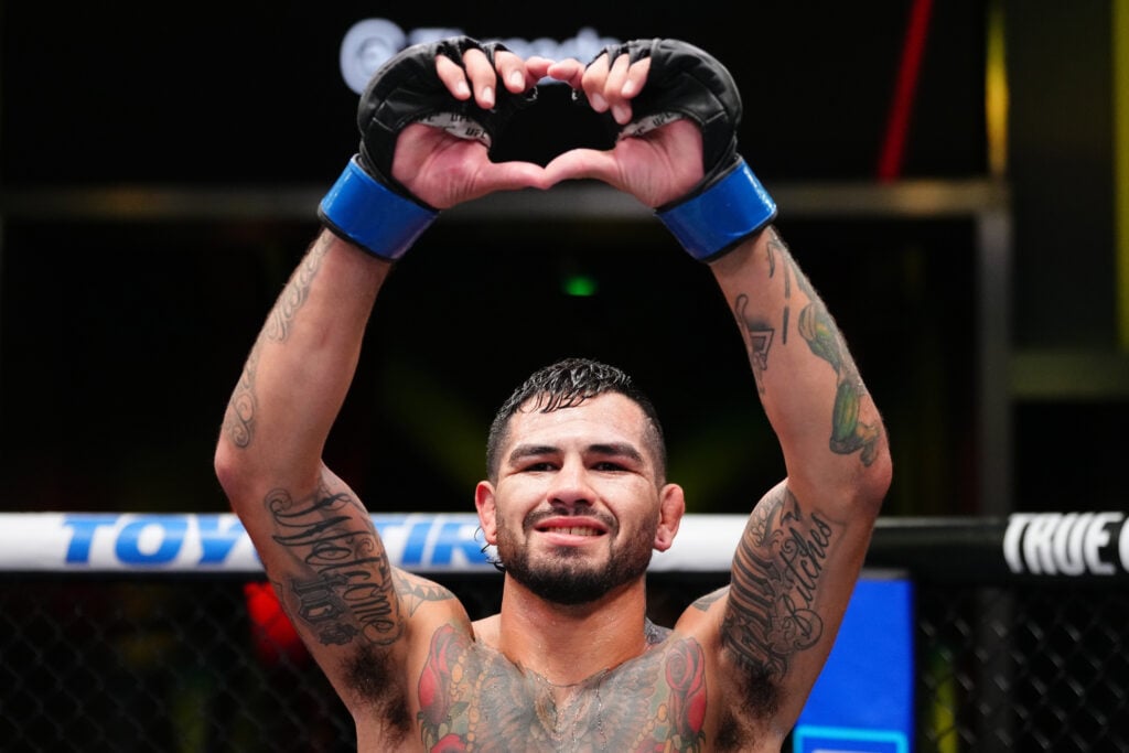 Anthony Hernandez celebrates after defeating Roman Dolidze at UFC Vegas 109