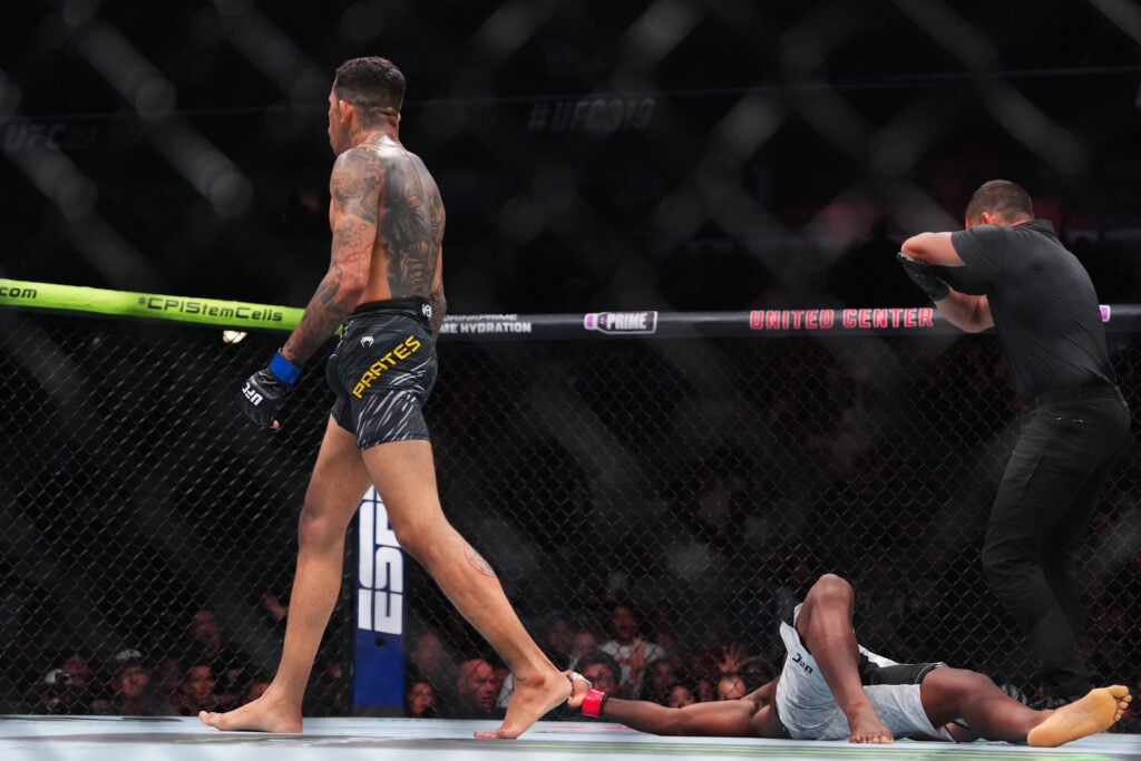 Carlos Prates reacts after knocking out Geoff Neal on the UFC 319 main card
