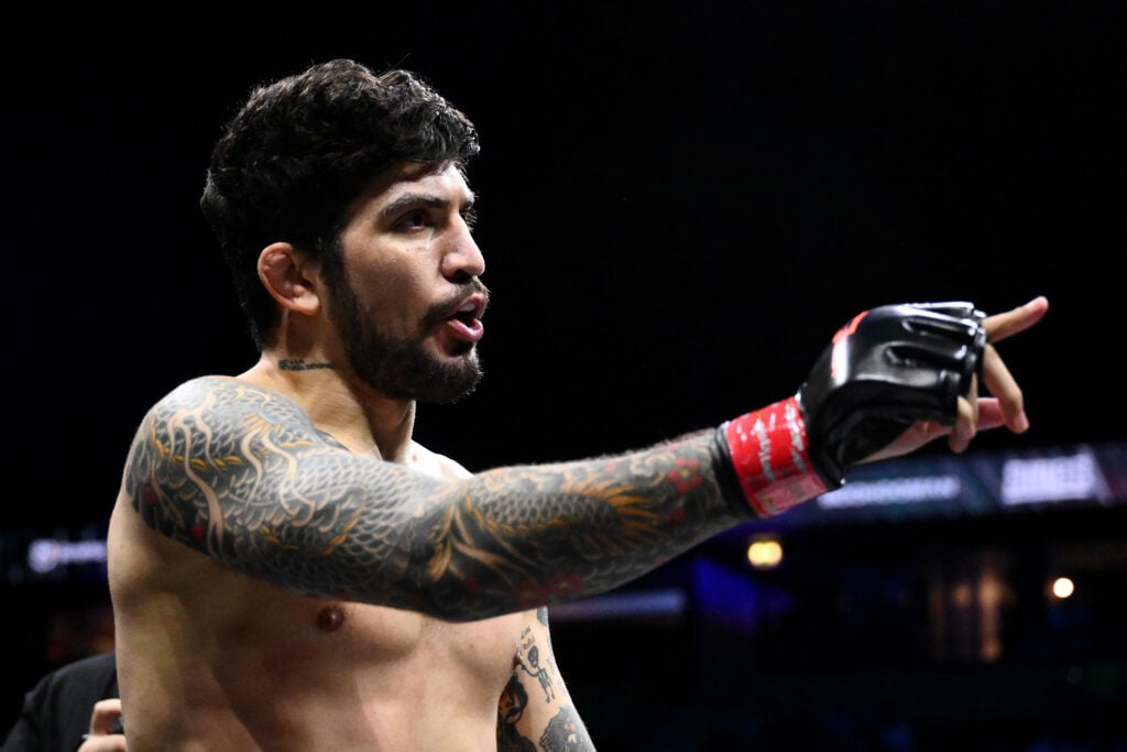 Dillon Danis celebrates after beating Warren Spencer at Misfits 22