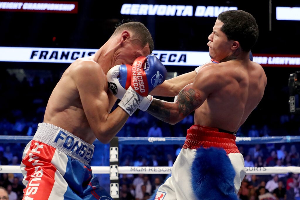 Gervonta Davis lands an uppercut on Francisco Fonseca