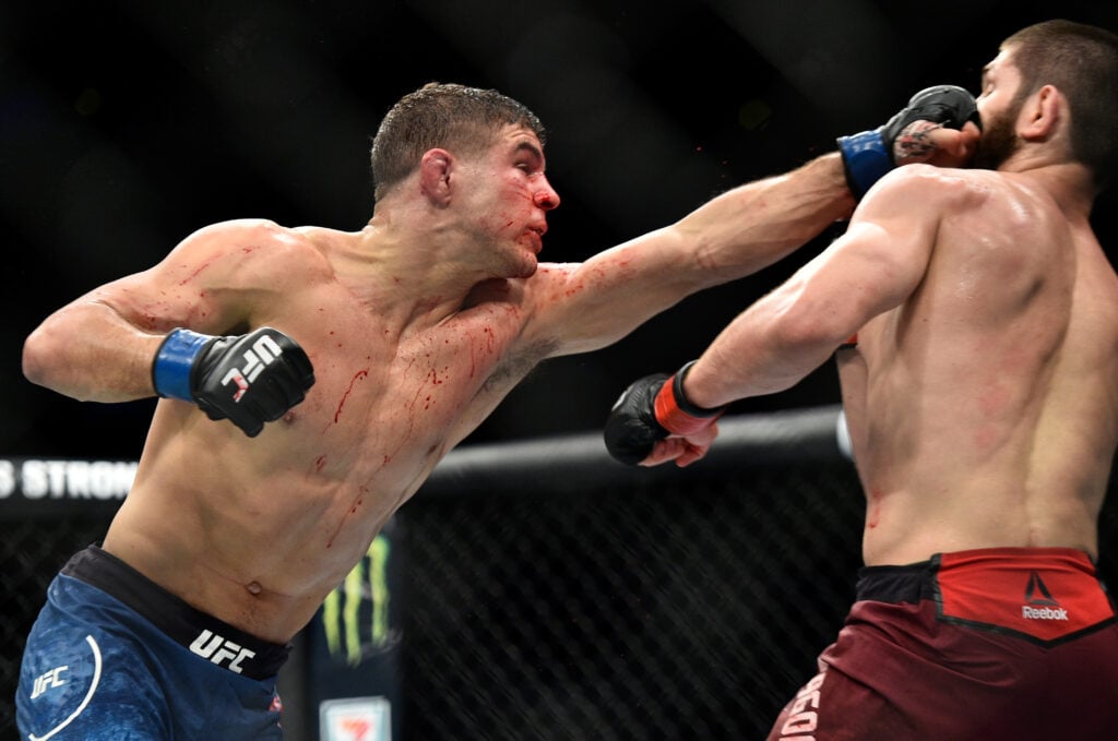 Al Iaquinta punching Khabib Nurmagomedov at UFC 223