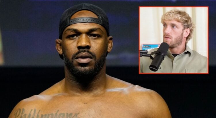 Jon Jones weighs in for UFC 285, inset screenshot of Logan Paul during the latest 'Impaulsive' podcast