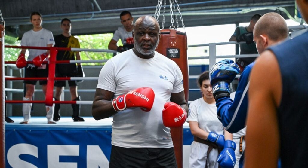 Ernesto Hoost coaches fighters at the SENSHI training camp