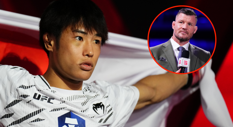 Tatsuro Taira walks to the Octagon for his fight against Hyun Sung Park, inset Michael Bisping cageside at UFC Seattle